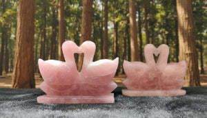 Rose Quartz Joint Duck Pair