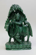 Lord Krishna In Green Zade / 14Kgs and 18 inches