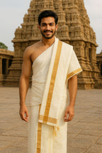 Pooja Jodi / Traditional dhoti khes - Pasmina Silk